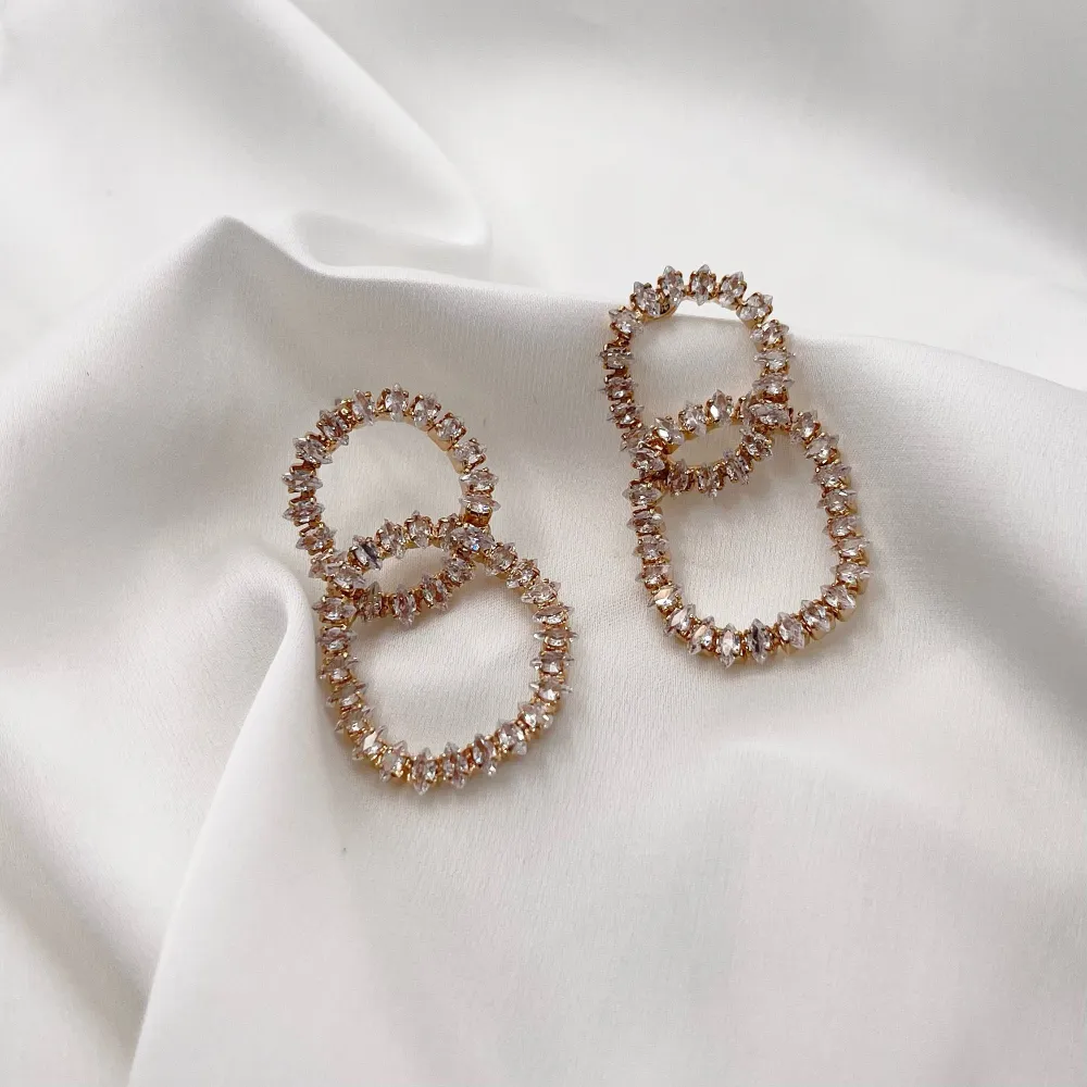 Doppio Cerchio-Orecchini con Zirconia - OMZ-159-21918
