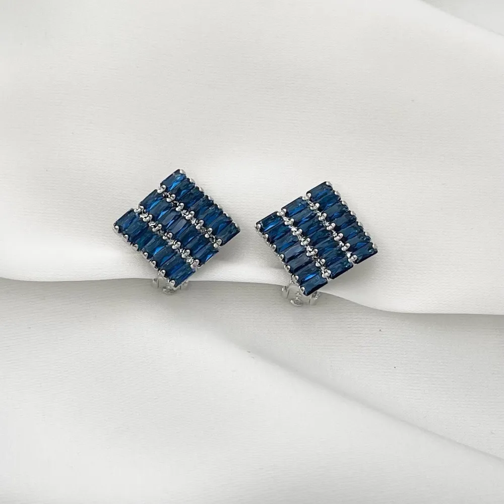 Cubo-Orecchini a Clip con Zirconia - OMZ-416-L24