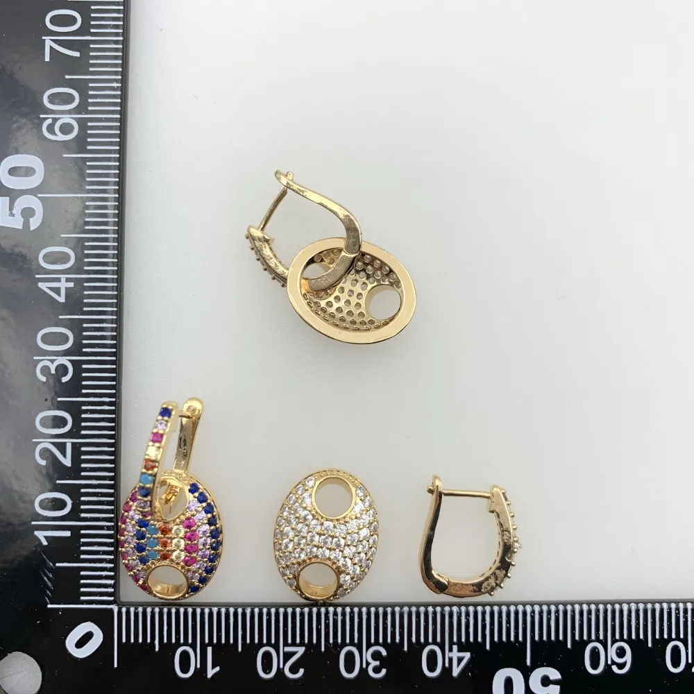 OMZ6467-Ovale Pendente-Orecchini con Zirconia - OMZ6467-Ovale Pendente-Orecchini con Zirconia