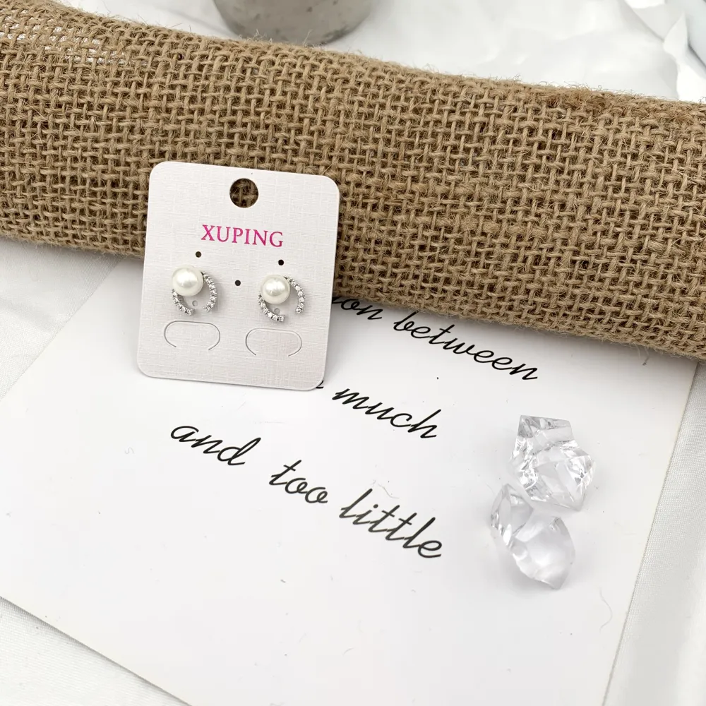 Mezzo Cerchio Perla-Orecchini con Zirconia - OMZ-XP5691