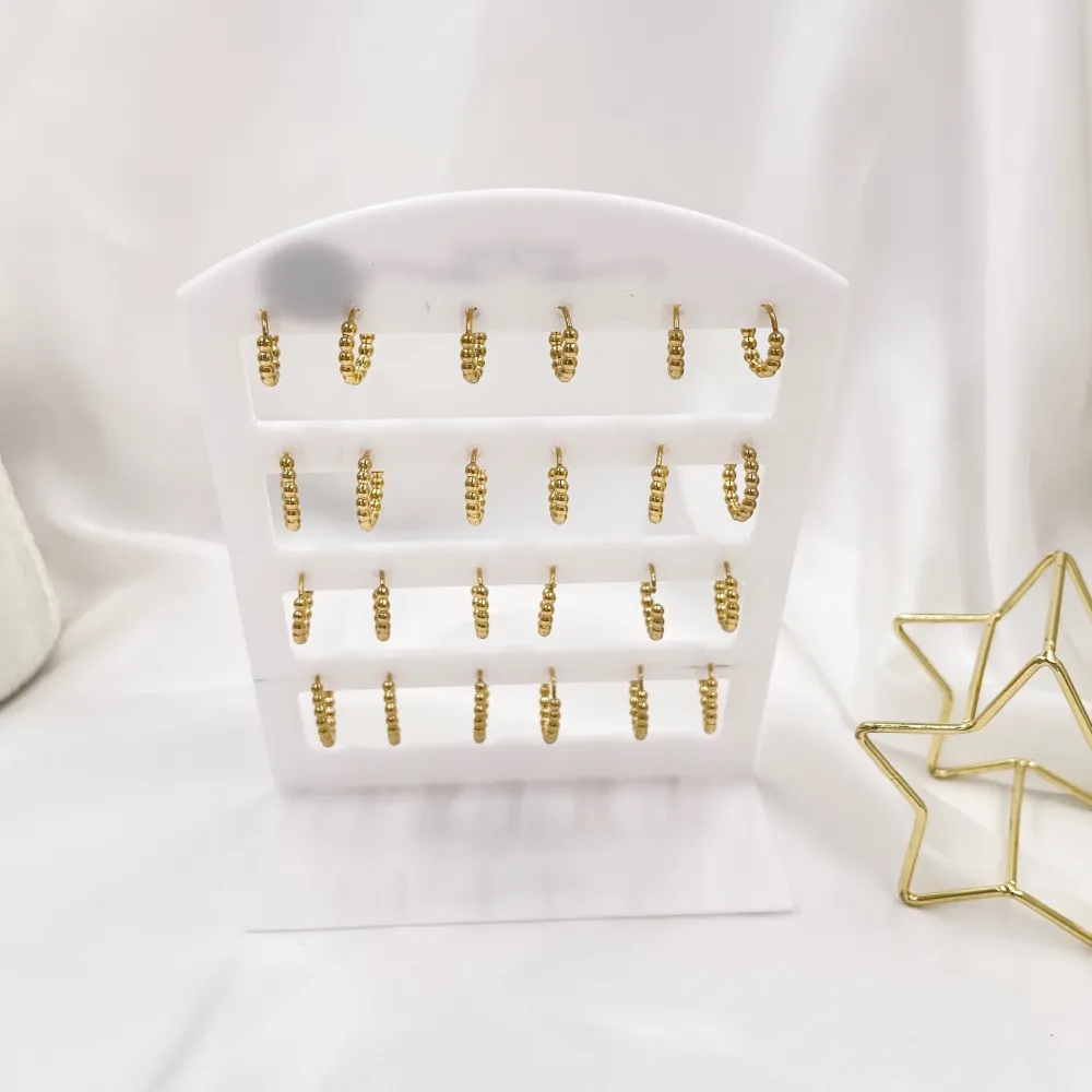 Cerchio Pallina Scalare-12paia Orecchini in Acciaio - OPA-103-AA4155E 13mm