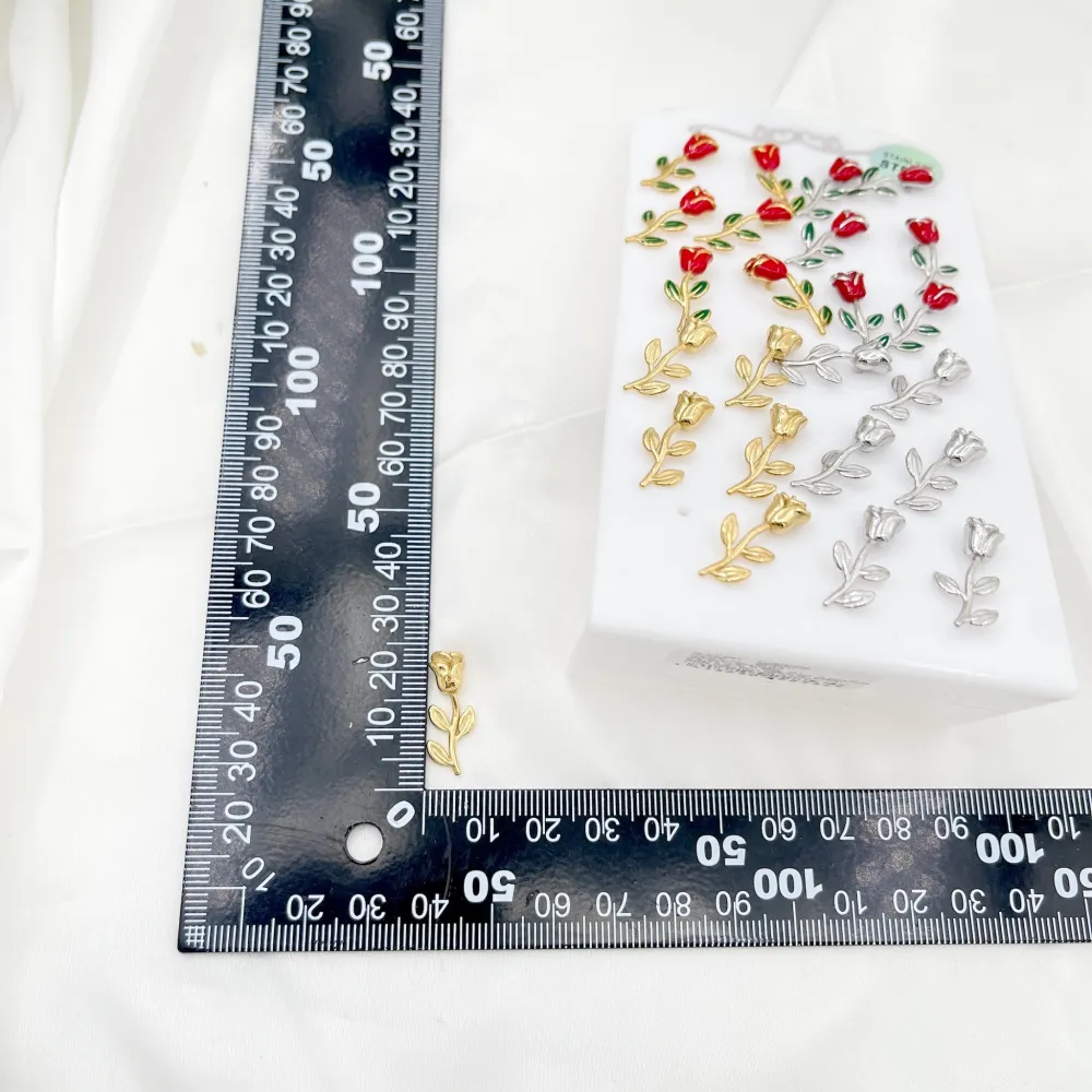 Rosa-12 Paia Orecchini in Acciaio - OPA-413-2459