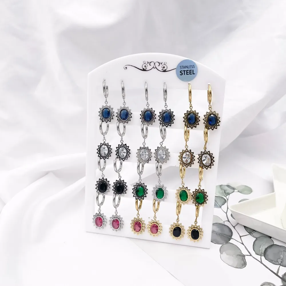 Ovale-12Paia Orecchini a in Acciaio - OPA-413-935