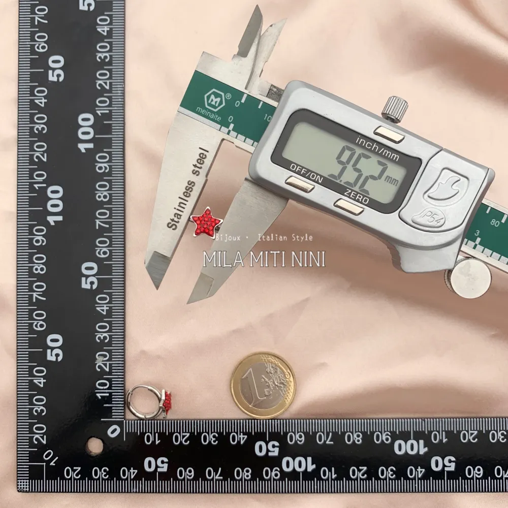 OPA450-403-Cerchio 2x10 Stella-12 Paia Orecchini in Acciaio - OPA-450-403 2x10mm