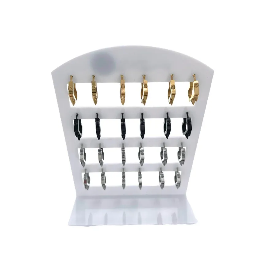 Cuore con Borchie-24Pz Orecchini in Acciaio - OPA-450-489