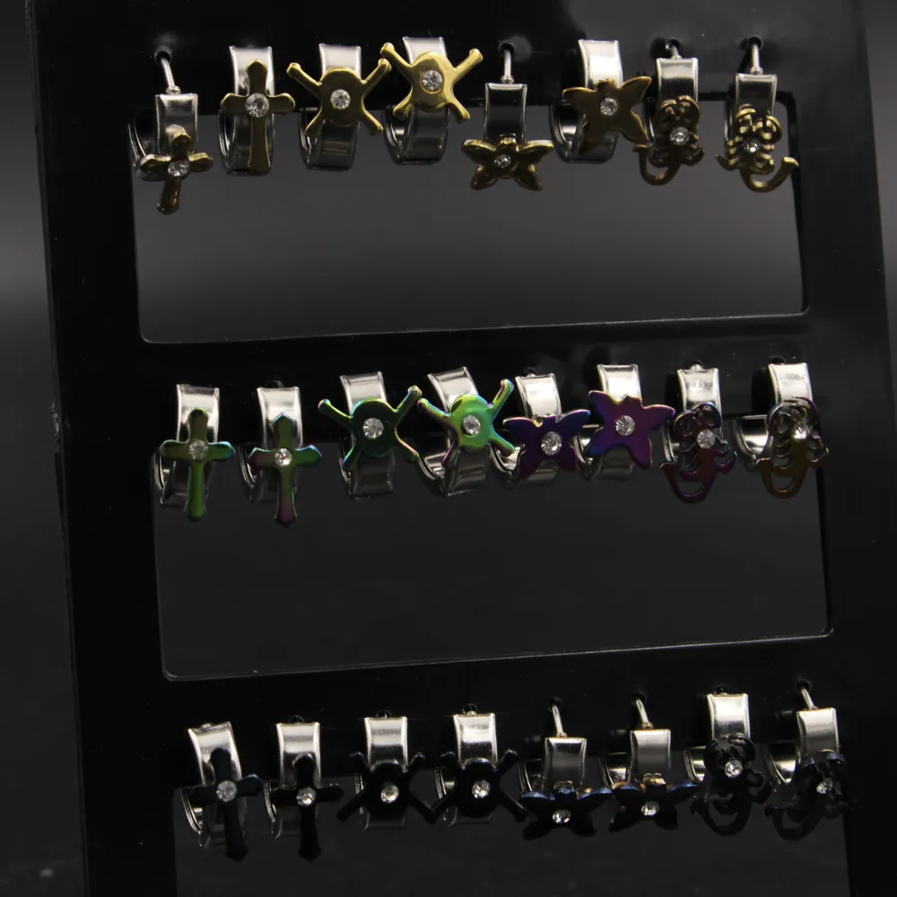 OPA-Cerchi da Uomo 5019- 12 Paia Orecchini in Acciaio - OPA-Cerchi da Uomo 5019- 12 Paia Orecchini in Acciaio