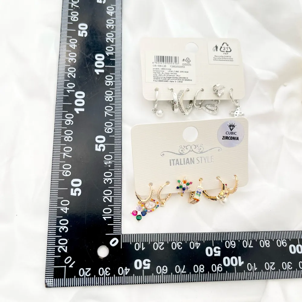 Fiore-Set 6Pz Orecchini con Zirconia - OPM-109-L26