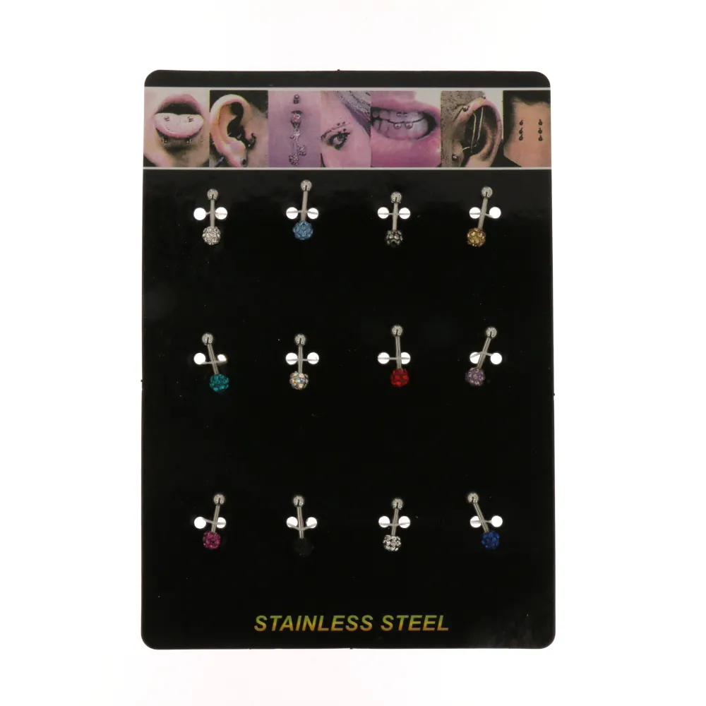 Barbell Pallina strass 4mm 4025 - In Acciaio - PCA4025-Barbell Pallina strass 4mm- In Acciaio