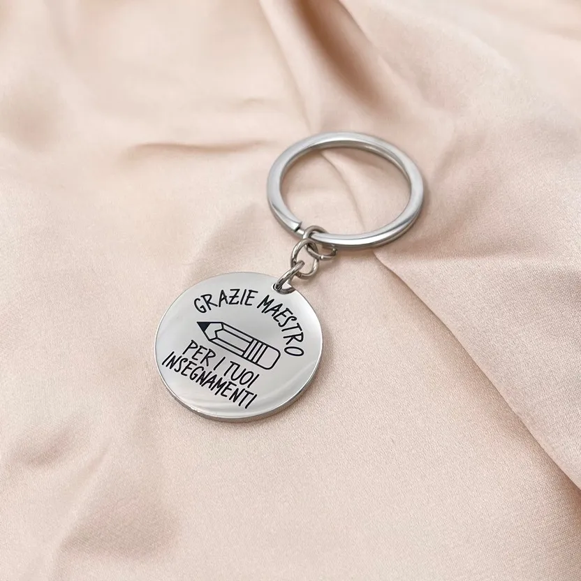 Grazie Maestro-Portachiave in Acciaio - PKA-413-129