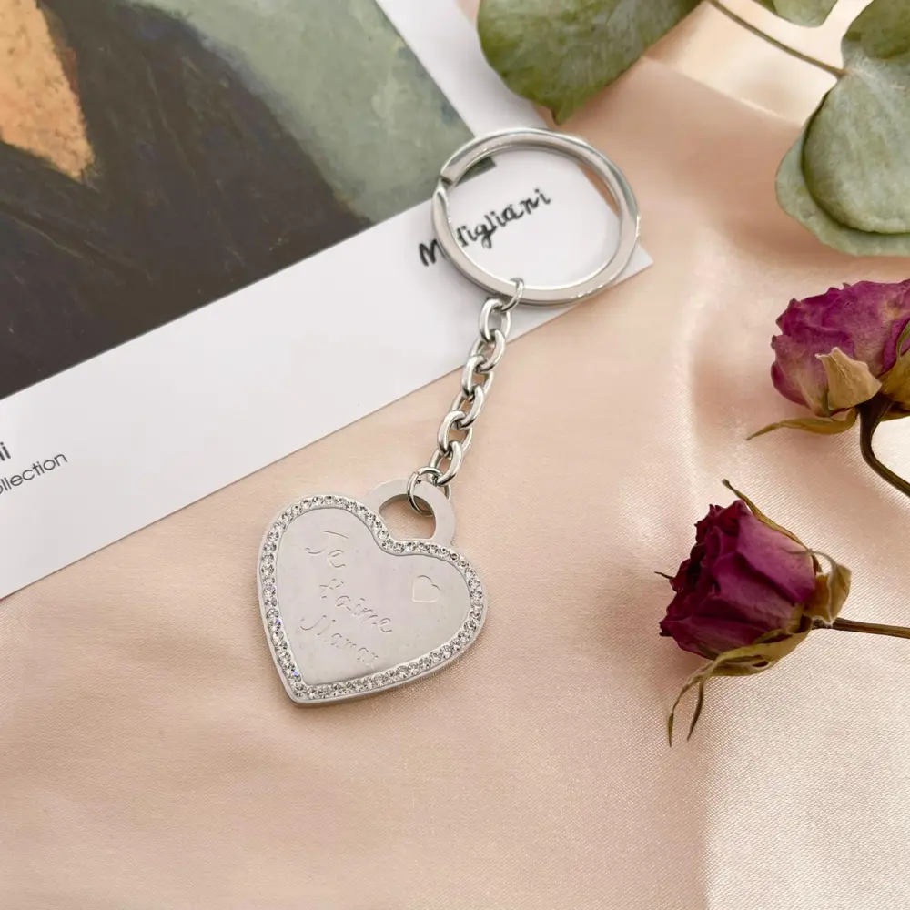 PKA6727-Cuore Je t'aime Maman- Portachiave in Acciaio - PKA413-166