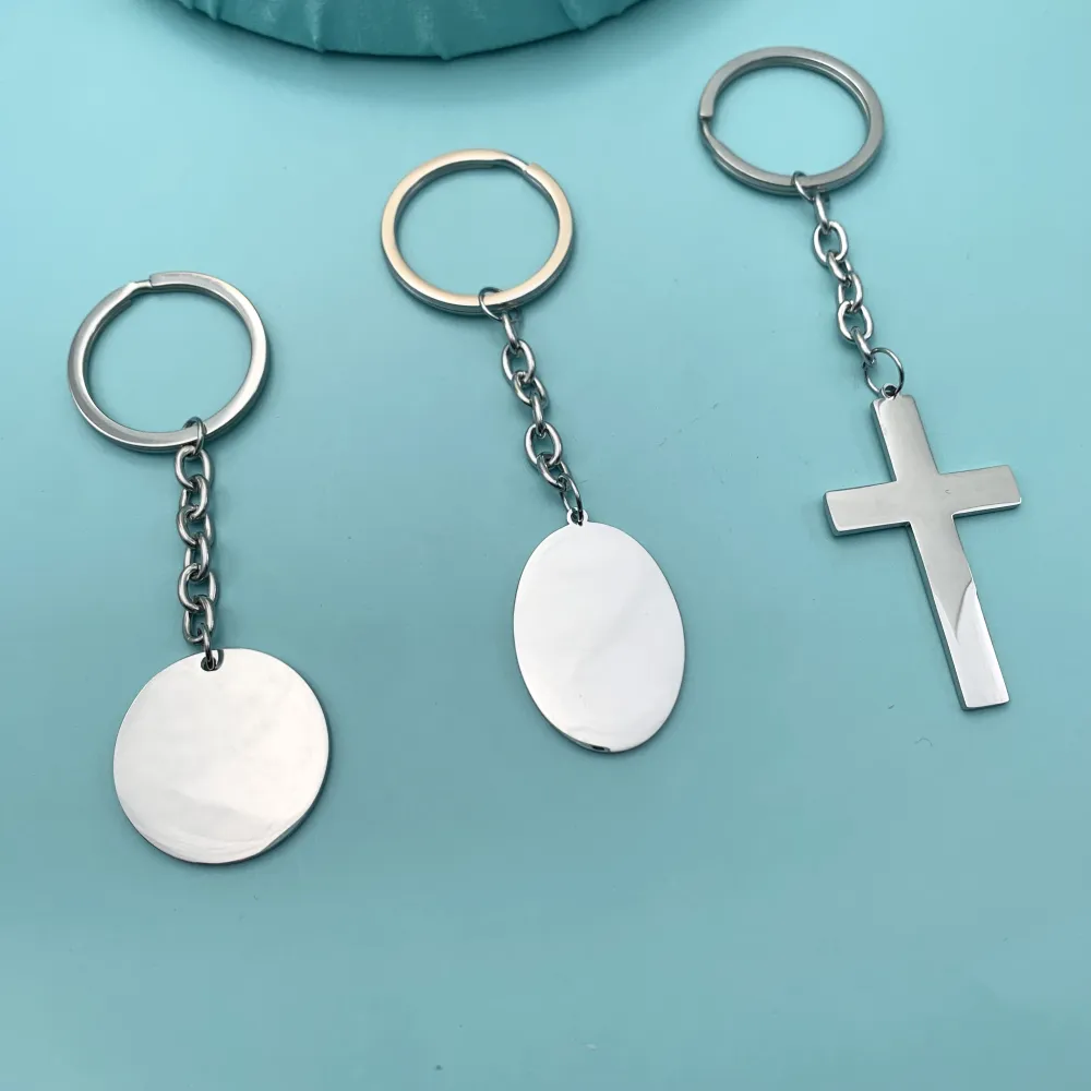 PKA7499-Ovale Liscio- Portachiavi in Acciaio - PKA413-50