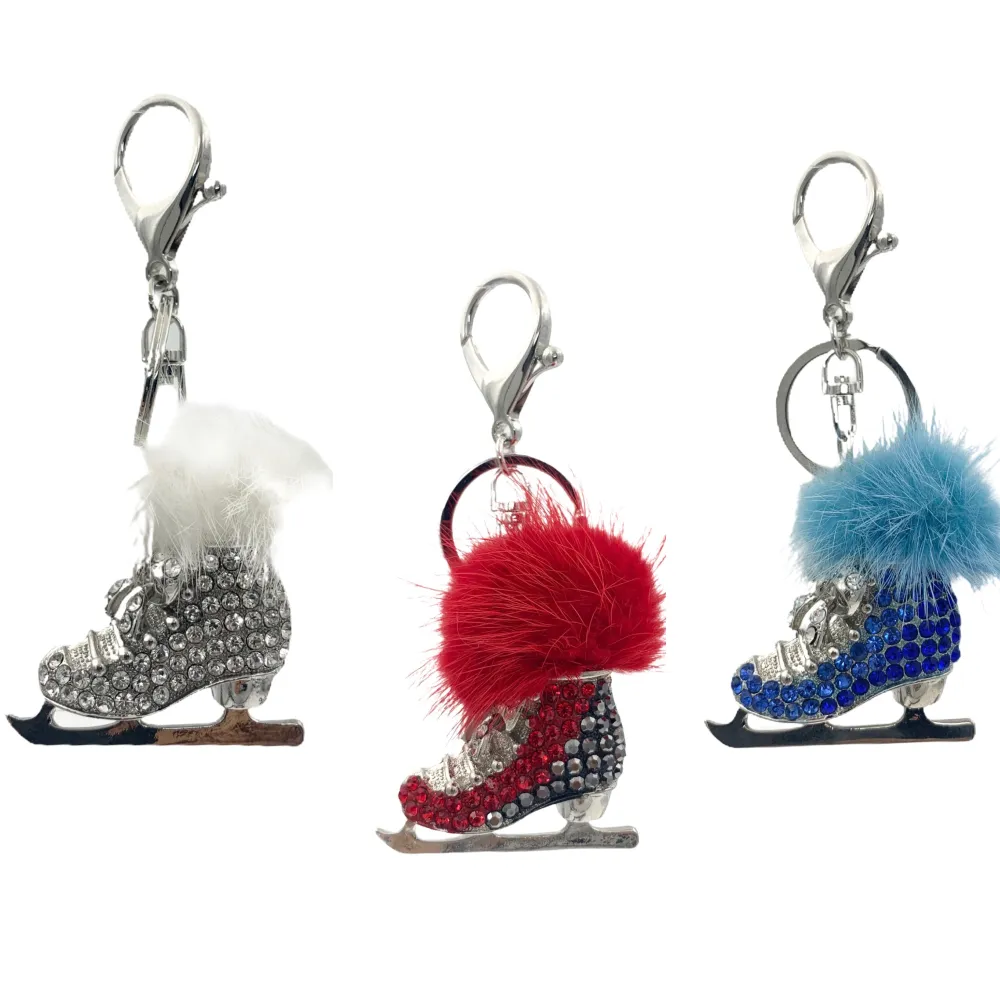 PKC6040-Pattine da Ghiaccio con Ponpon- Portachiave - PKC6040-Pattine da Ghiaccio con Ponpon- Portachiave