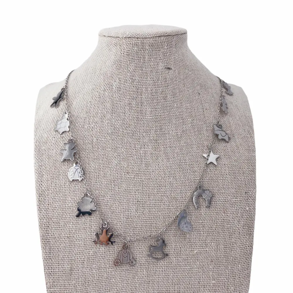 Collana corta in  acciaio - PORTA FORTUNA  FAVOLE PENDENTE MIX 4006  -COLLANA ACCIAIO