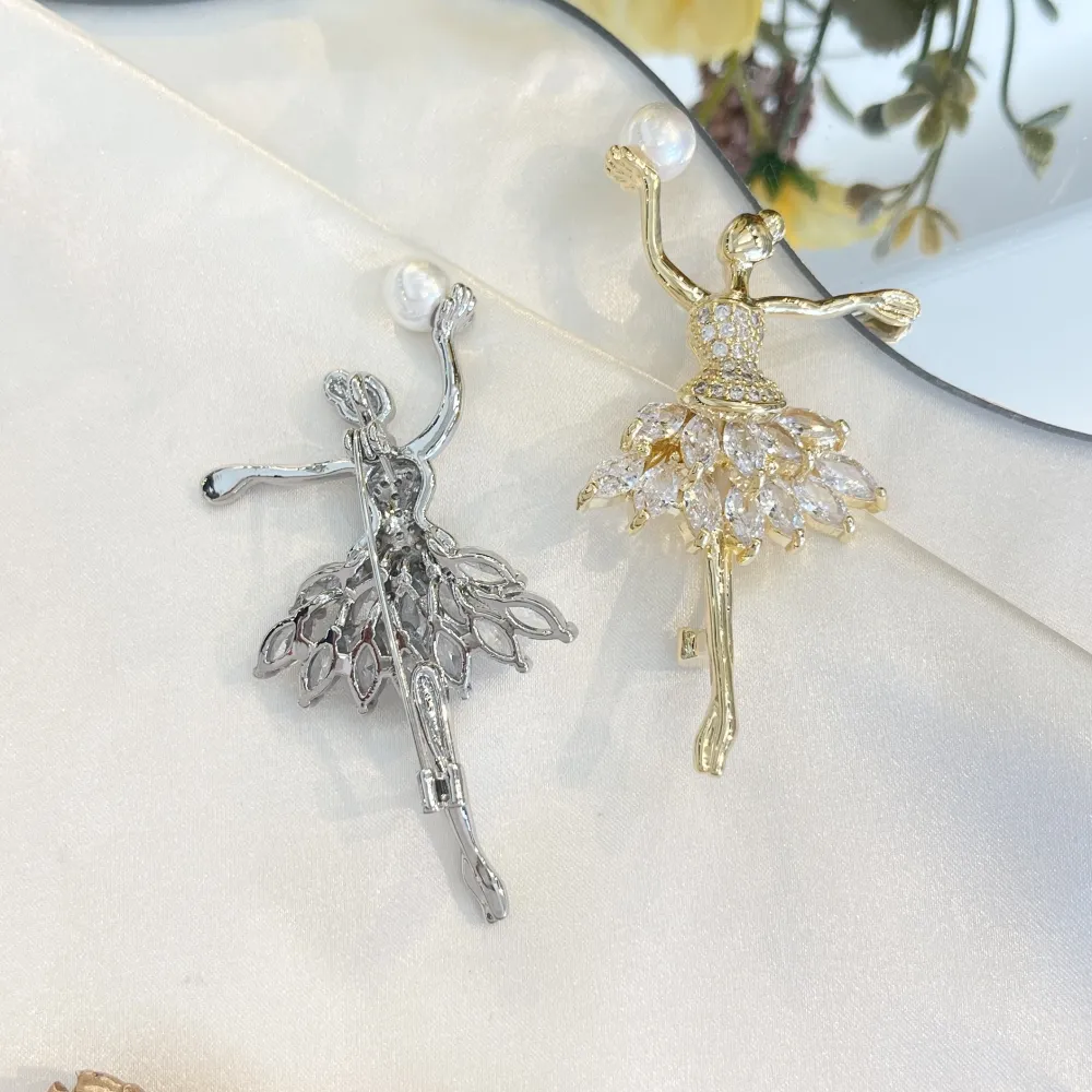 Ballerina con Perla-Spilla con Zirconia - SPM-506-296