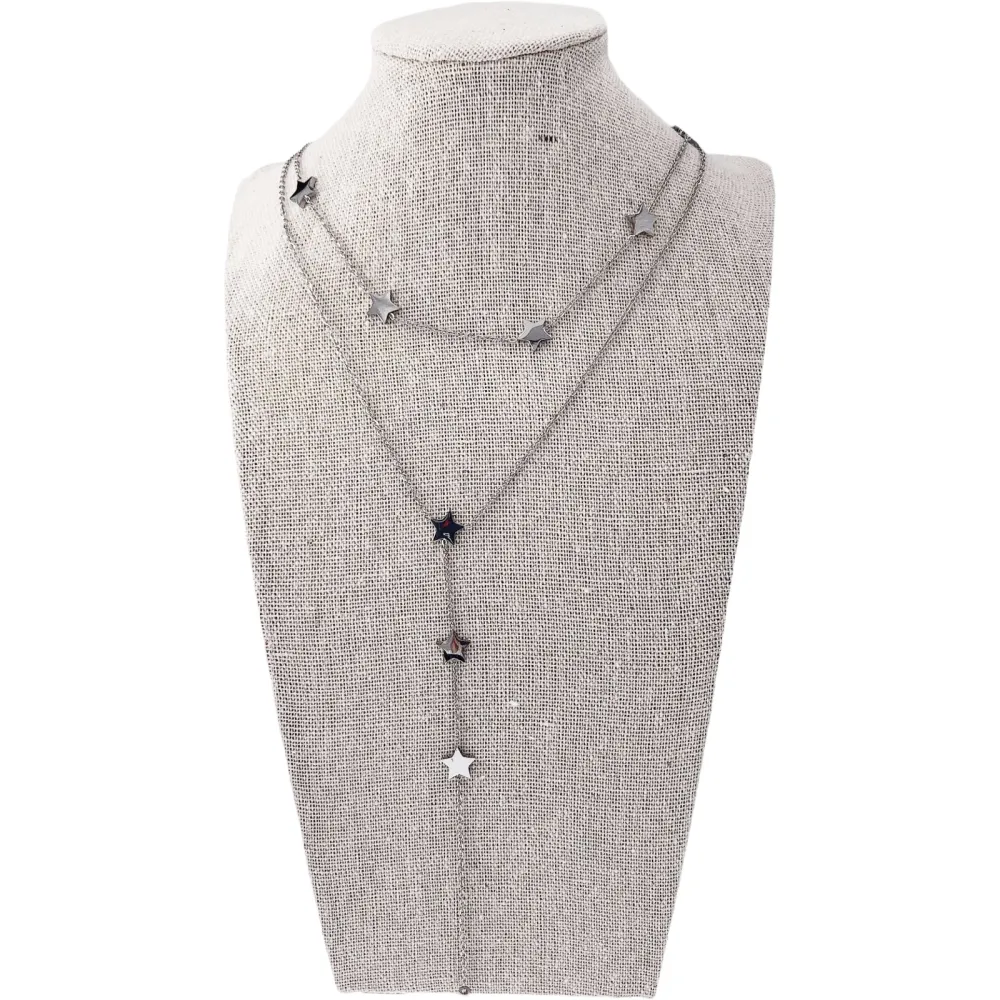 Stelline 3170 - Collana Lunga in Acciaio - Stelline 3170 - Collana Lunga in Acciaio