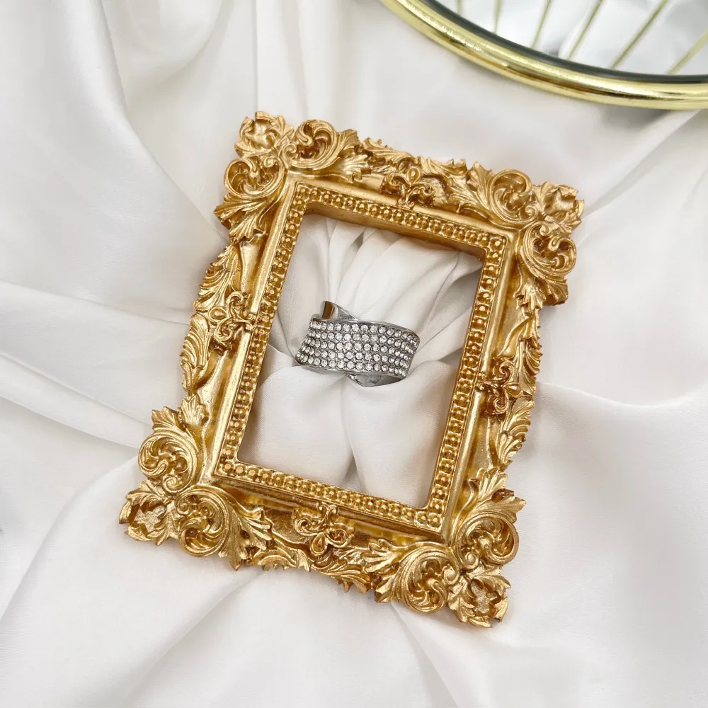 Onda con Strass-Anello in Acciaio con Misura - AAM-103-AA2011R