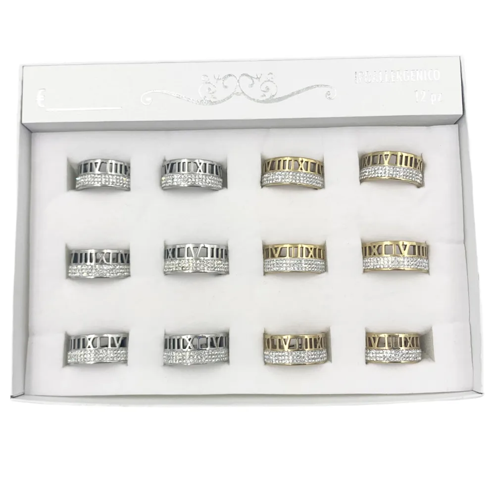 N.Romani-12pz Anelli in Acciaio con Misura - AAM105-98