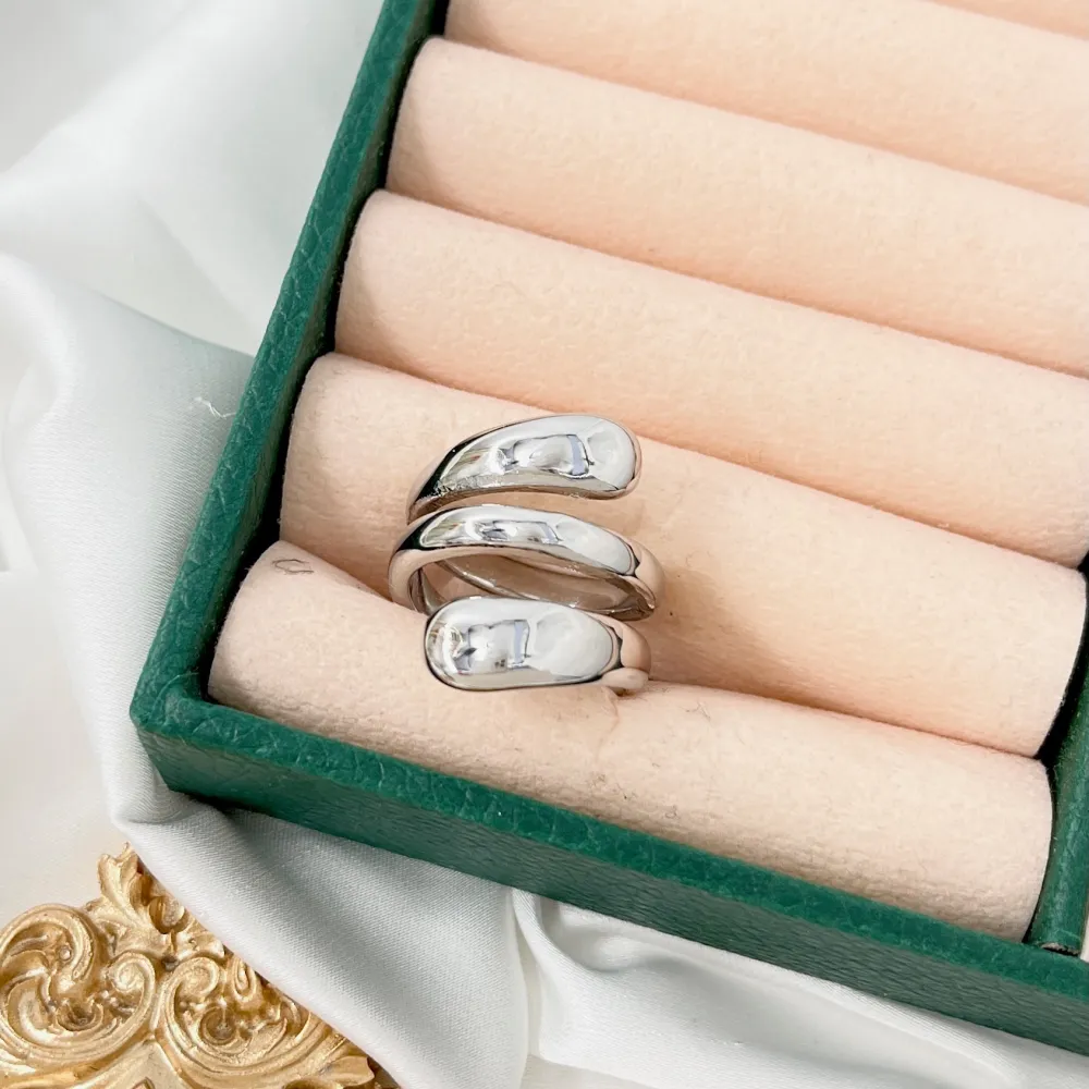 Goccia -Anello Regolabile in Acciaio - AAR-103-AA4451R