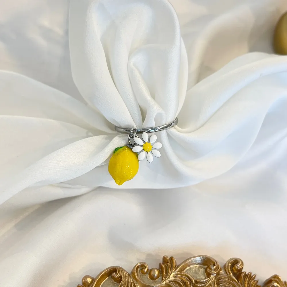 Limone Margherita  -Anello Regolabile in Acciaio - AAR-103-AA5402R