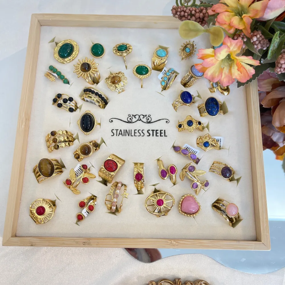 Mix Modelli-36 pz Anelli in Acciaio - AAR-105-214