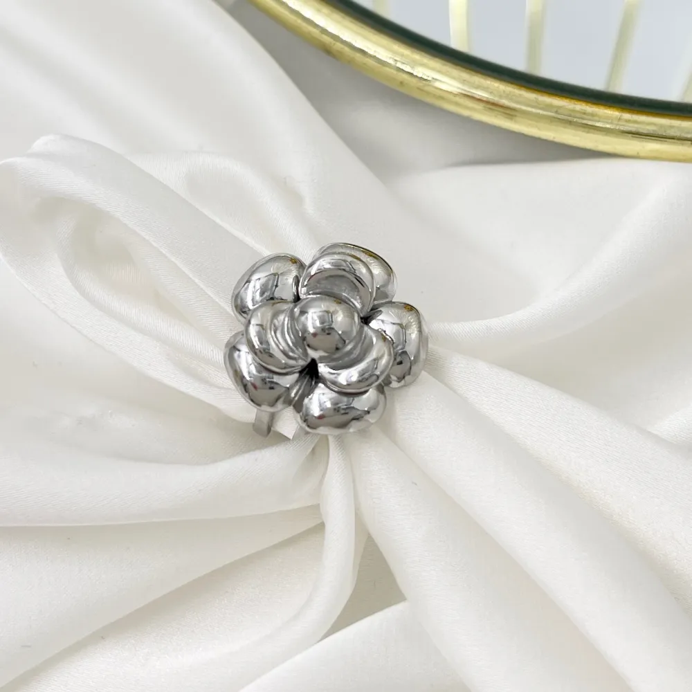 Fiore Rosa -Anello Regolabile in Acciaio - AAR-732-362