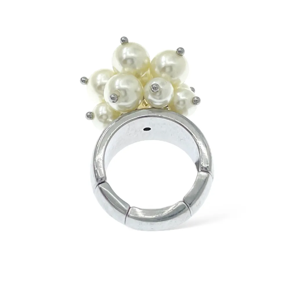 Grappoli Perla -Anello Regolabile in Acciaio - AAR-732-374