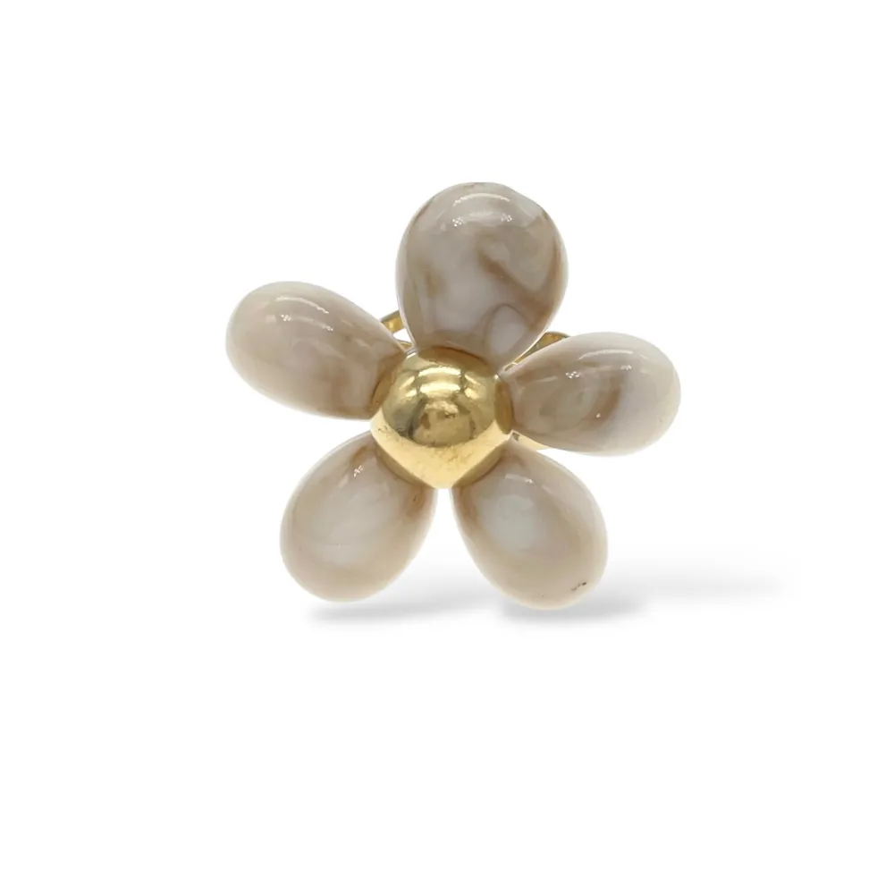 Fiore  -Anello Regolabile in Acciaio - AAR-732-394