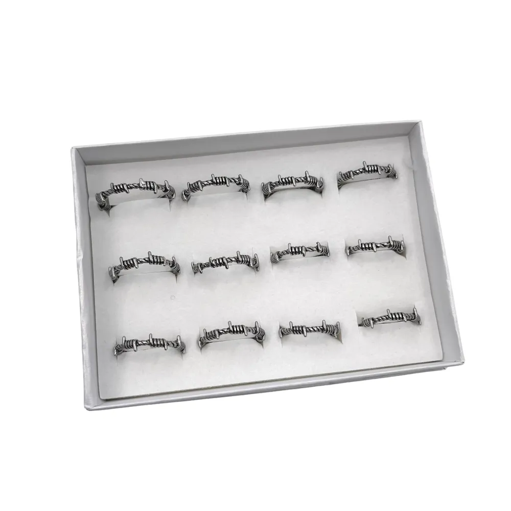 Modello-12Pz Anelli in Acciaio con Misure - AAU-518-23