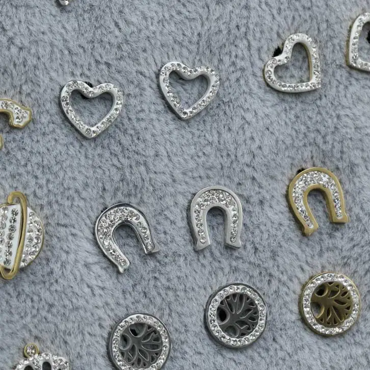 Orecchini a lobo in acciaio 60paia + espositore in omaggio - ACCIAIO Cuore, stella, - Espositore Orecchini a