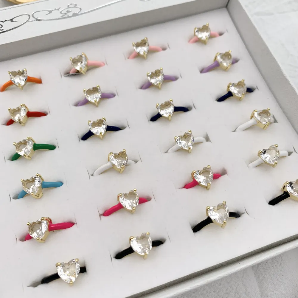 Cuore-36Pz Anelli Smaltati Regolabili - AMR-426-63