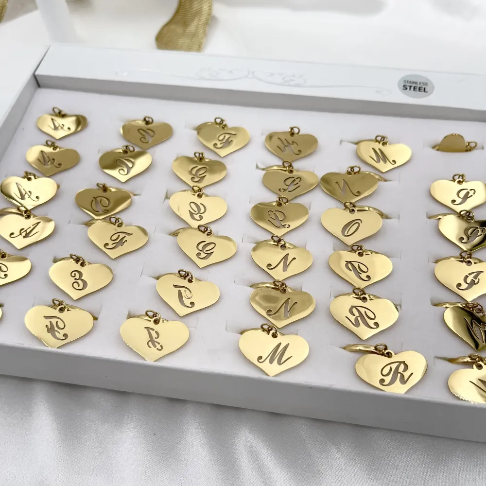 AMR7779-Cuore con Iniziale-36Pz Anelli Regolabile - AMR7779-Cuore con Iniziale-36Pz Anelli Regolabile