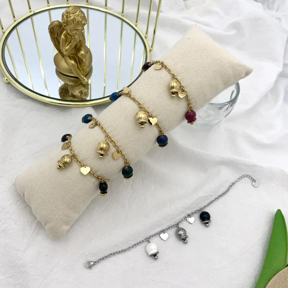 Campanello Smaltato-Bracciale in Acciaio con Chiusura - BAC-103-AA2076B