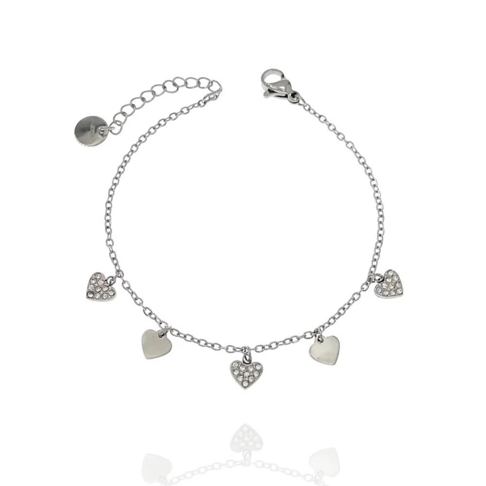 Cuore Cuorecini Pendenti-Bracciale in Acciaio - BAC-103-AA2340B