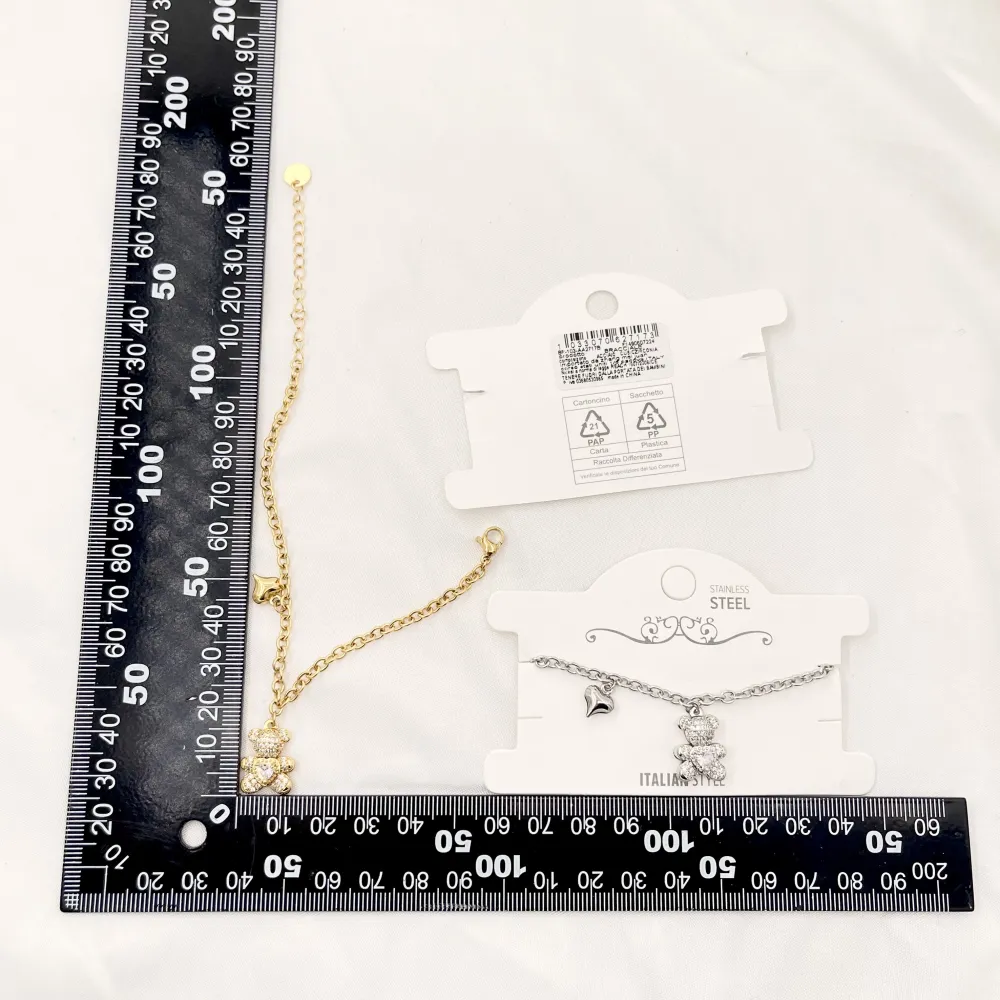 Orsetto-Bracciale in Acciaio con Chiusura - BAC-103-AA2717B