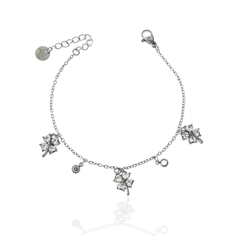 Quadrifoglio -Bracciale in Acciaio con Chiusura - BAC-103-AA2767B