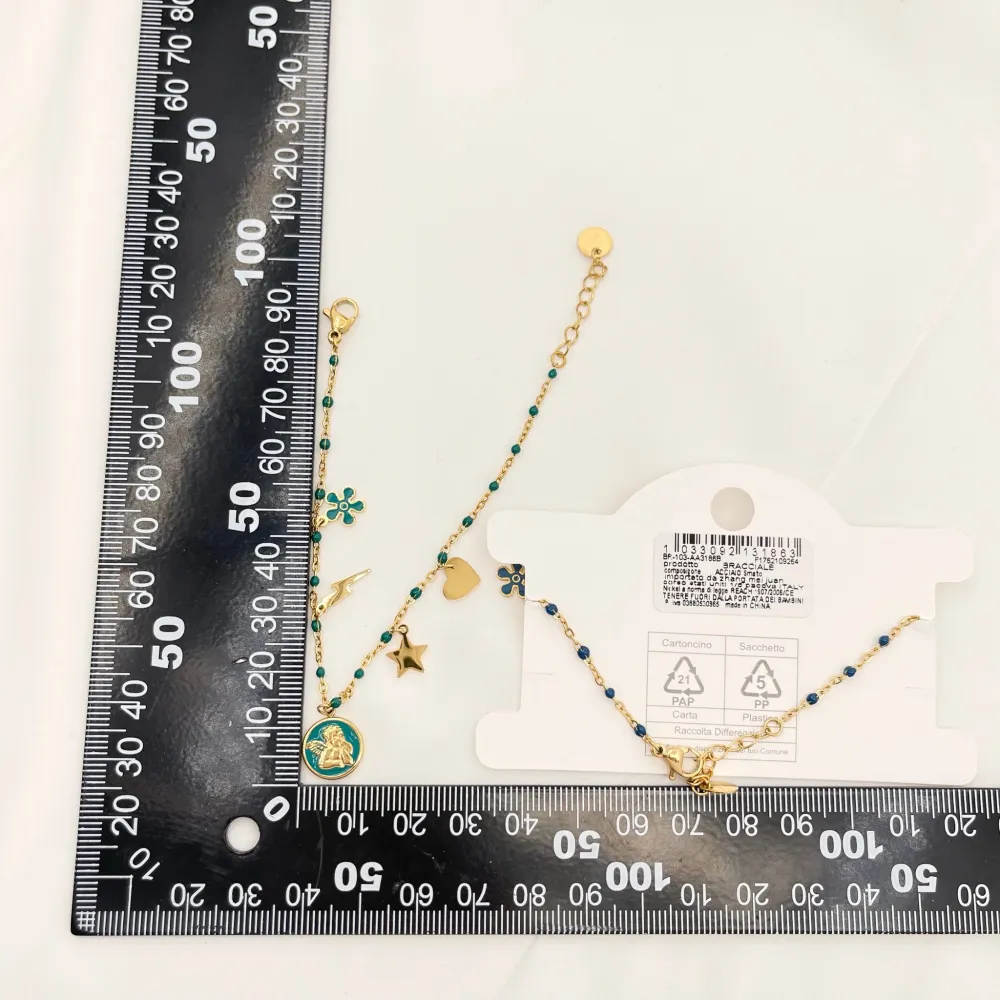 Angelo Smaltato-Bracciale in Acciaio con Chiusura - BAC-103-AA3186B
