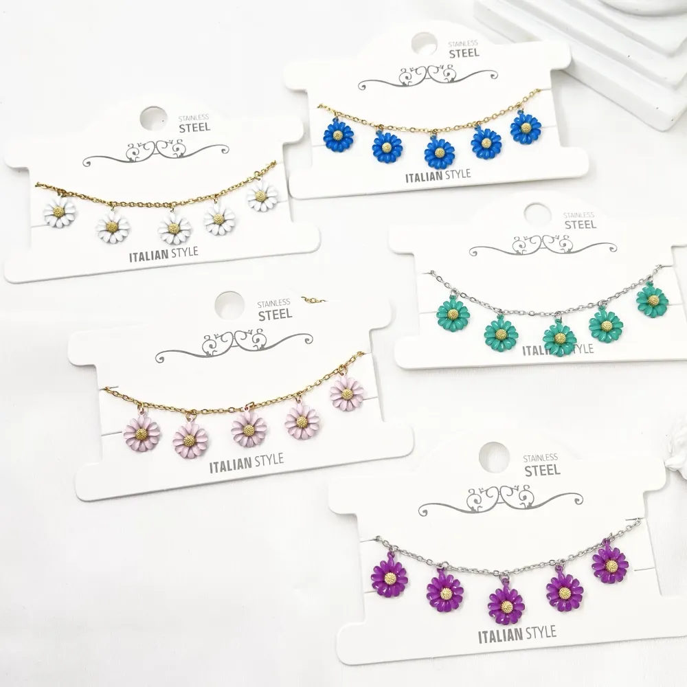 Margherita Smaltata -Bracciale in Acciaio con Chiusura - BAC-103-AA3449B