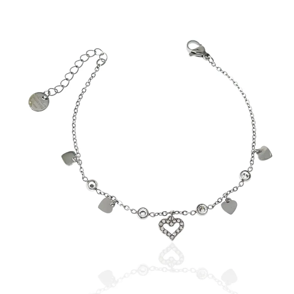 Cuore Vuoto -Bracciale in Acciaio con Chiusura - BAC-103-AA3469B
