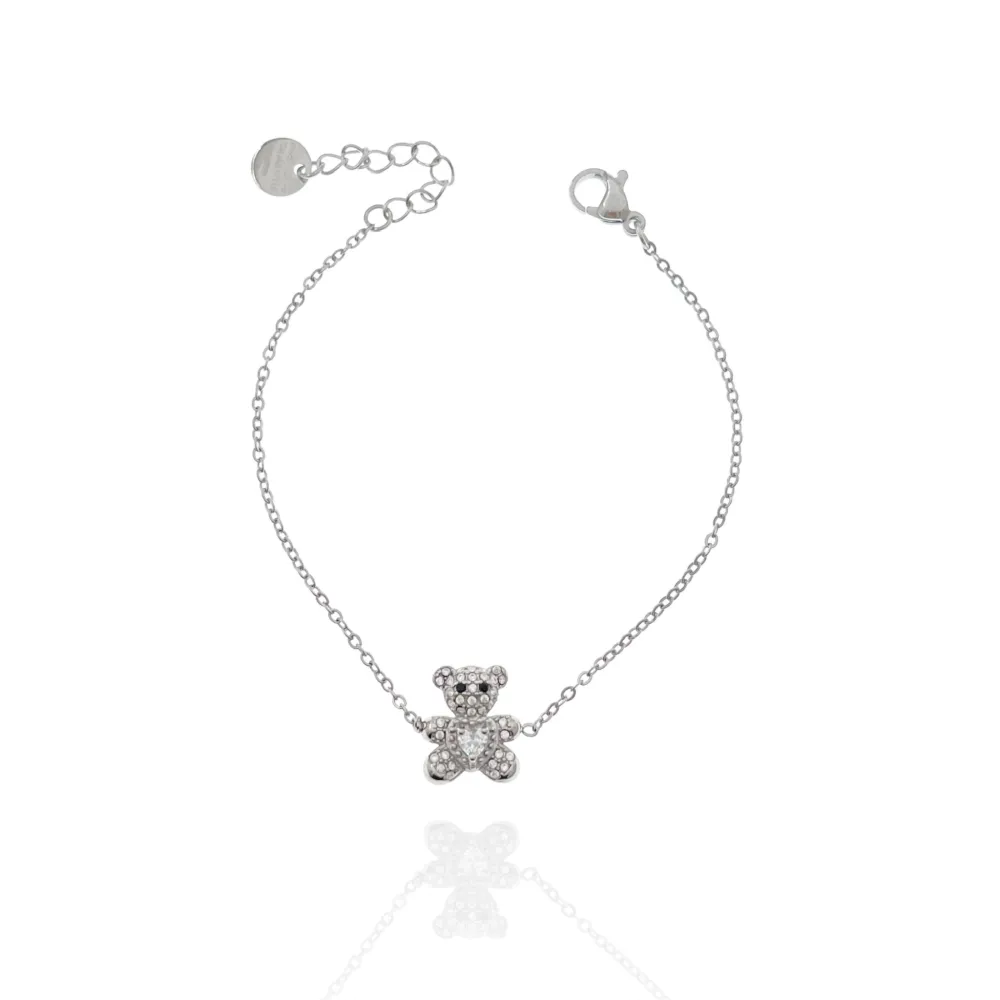 Orsetto con Cuore-Bracciale in Acciaio - BAC-103-AA4187B