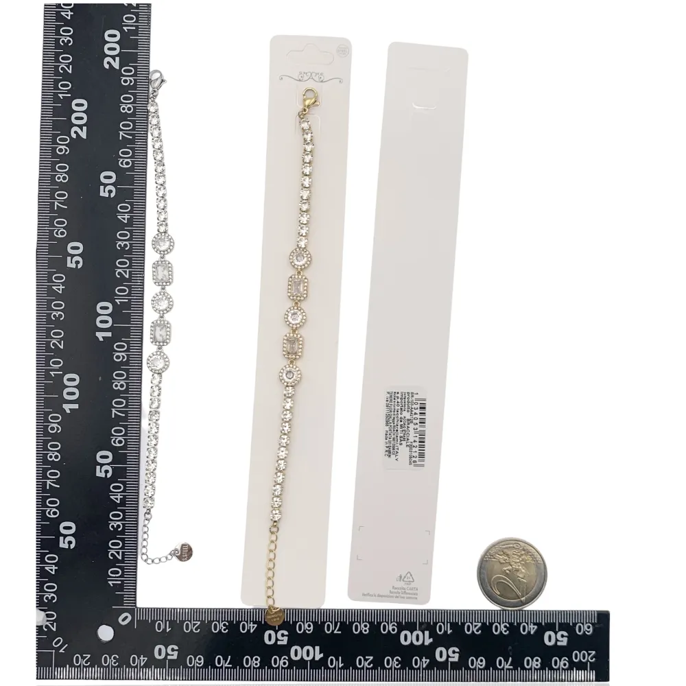 Tennis con Cipollona e Rettangolare-Bracciale in Acciaio - BAC-103-AA4212B