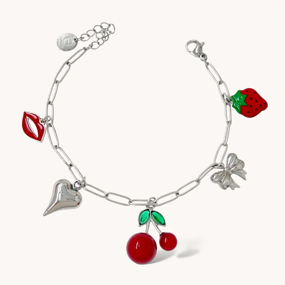 Ciliegia Cuore Bocca-Bracciale in Acciaio - BAC-103-AA5142B