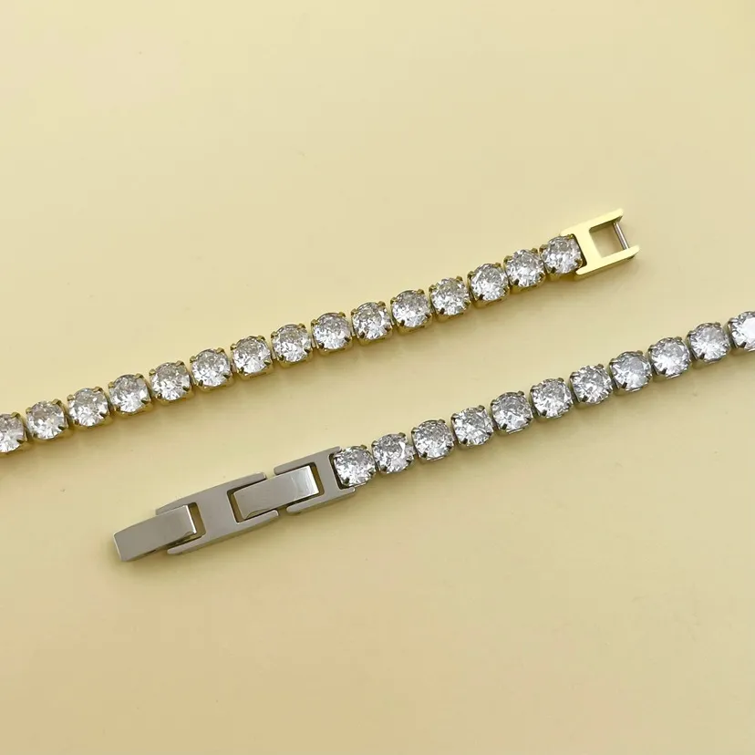 Tennis 5mm-Bracciale in Acciaio - BAC-413-040 5mm