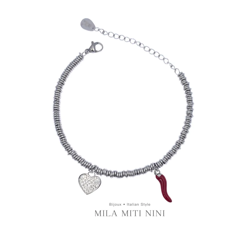 Anellini Cornino-Bracciale in Acciaio con Chiusura - BAC-413-1213