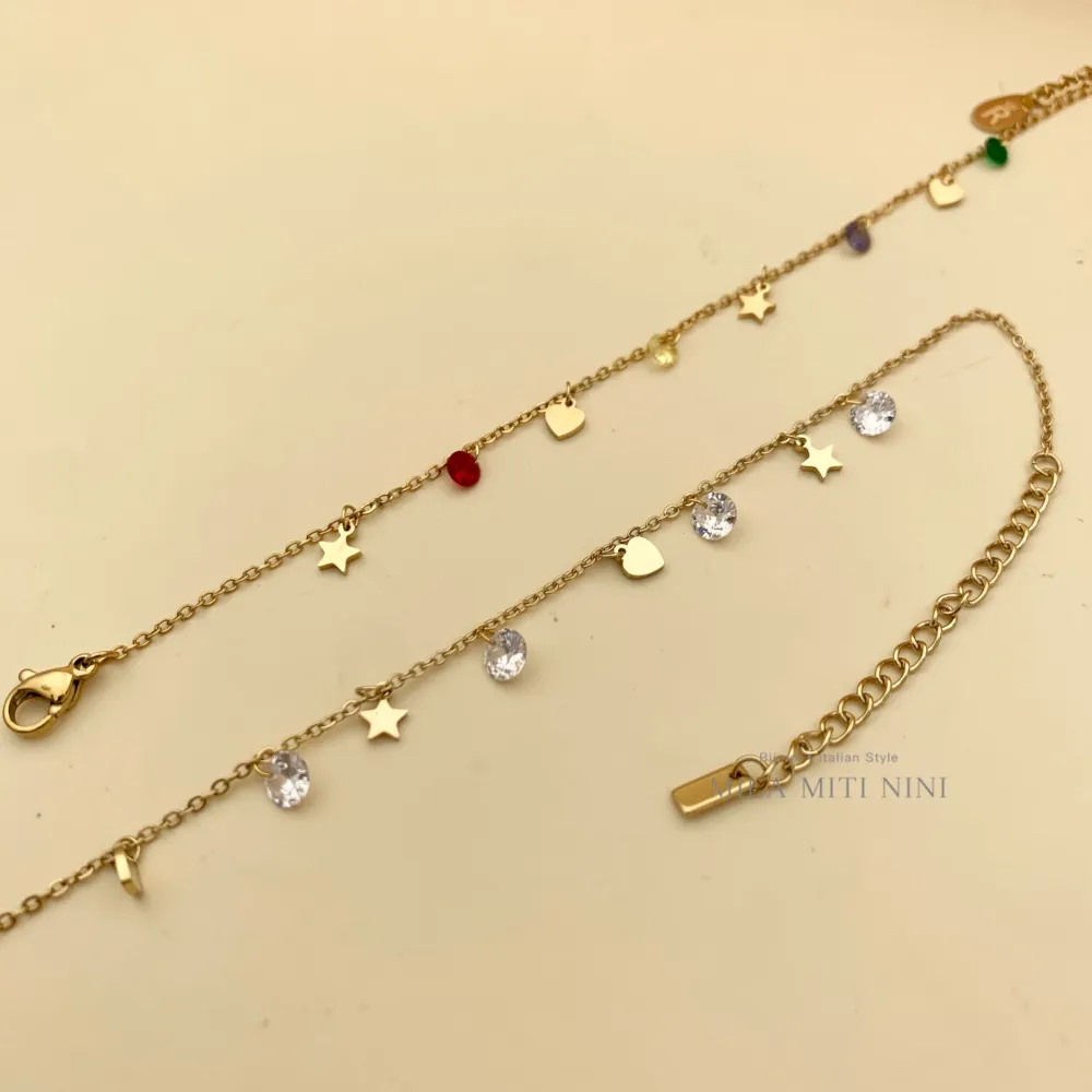 BAC-Stelle Cuore e P.luci 5322-Bracciale in Acciaio - BAC413-1241