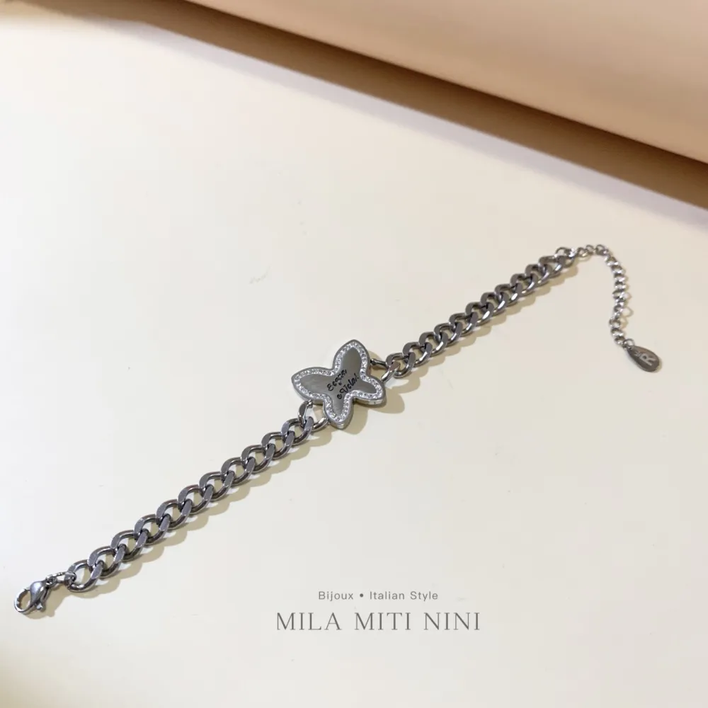 Farfalla Sogna e Vola -Bracciale in Acciaio con Chiusura - BAC-413-1380