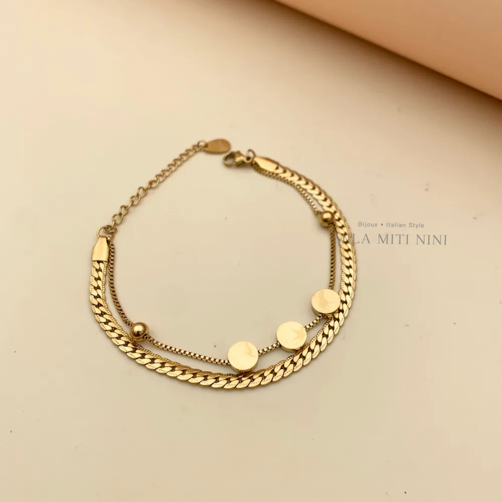 Doppio-Bracciale in Acciaio con Chiusura - BAC413-1405