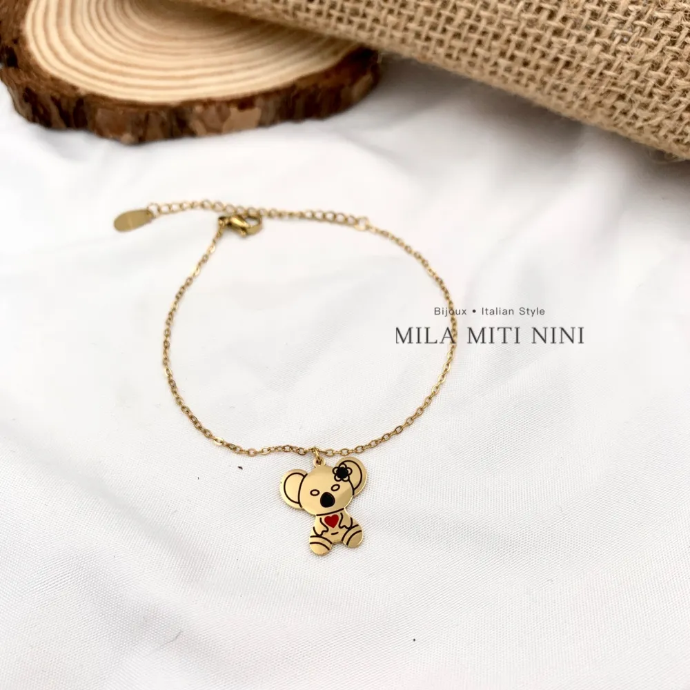 Koala Smaltata -Bracciale in Acciaio con Chiusura - BAC-413-1412