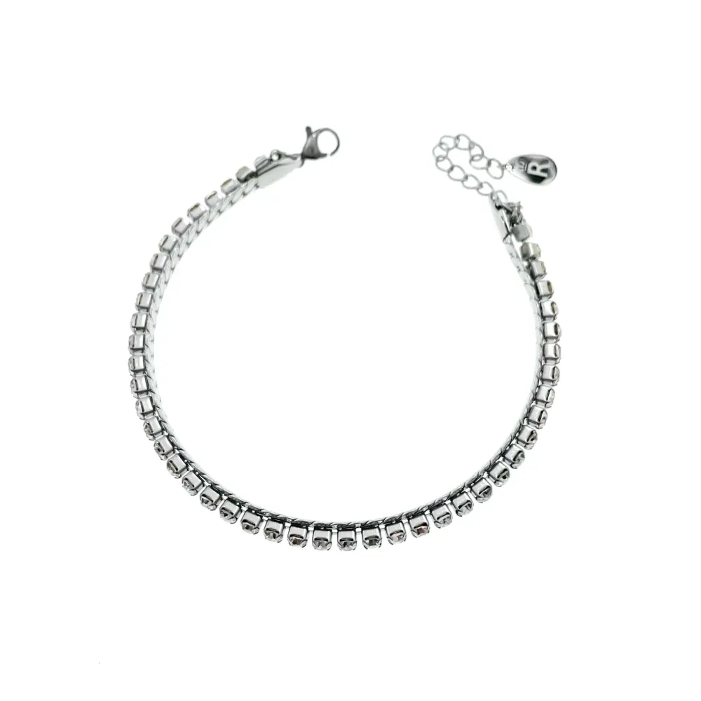 Doppio Serpente Tennis-Bracciale in Acciaio con Chiusura - BAC-413-1506