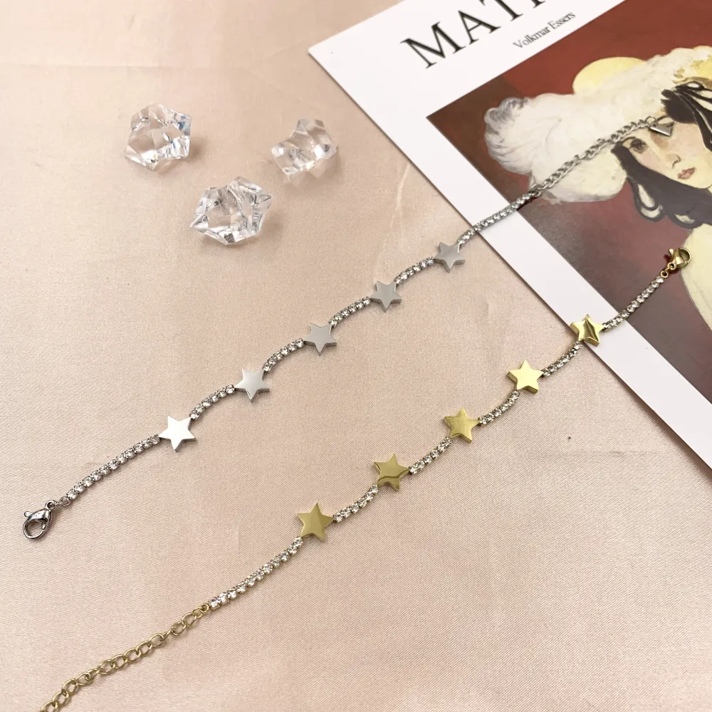 BAC6791-Tennis Stella-Bracciale con Chiusura in Acciaio - BAC413-2045