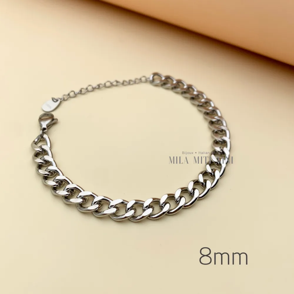 Groumette 8mm-Bracciale in Acciaio con Chiusura - BAC413-2381